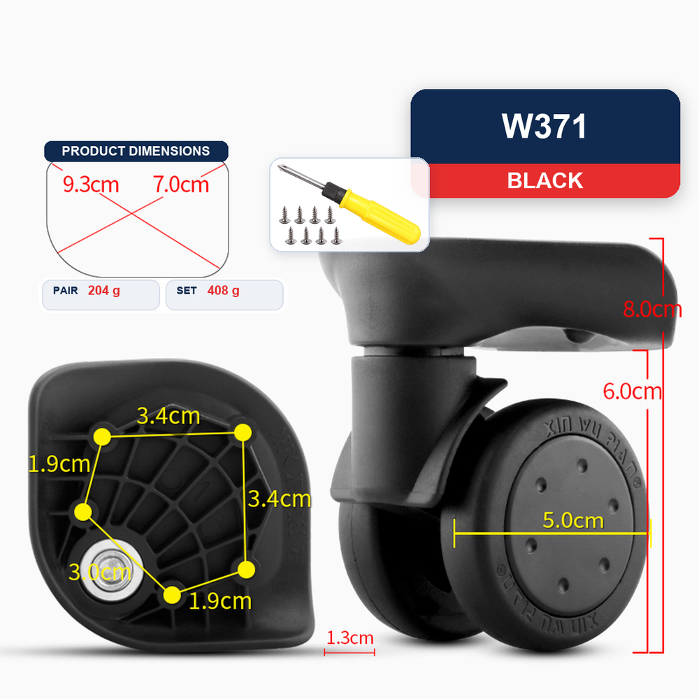 Silent Replacement Luggage Wheels - Roda de bagagem de substituição para