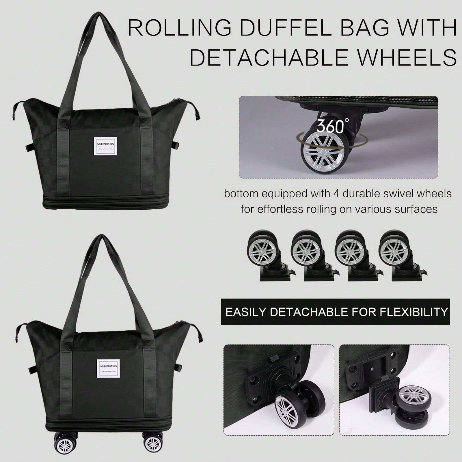 Mala de viagem expansível com  - Foldable Rolling Luggage Bag avaliação e preço