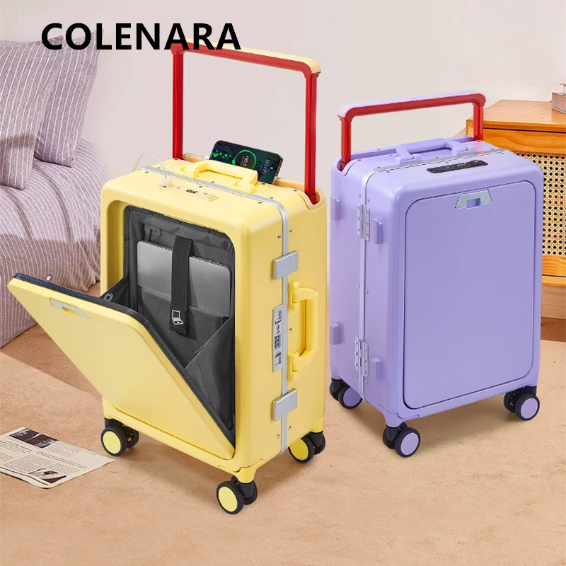 Mala de Viagem COLENARA com Ab - Front Opening Laptop Luggage 24 Inch avaliação e preço