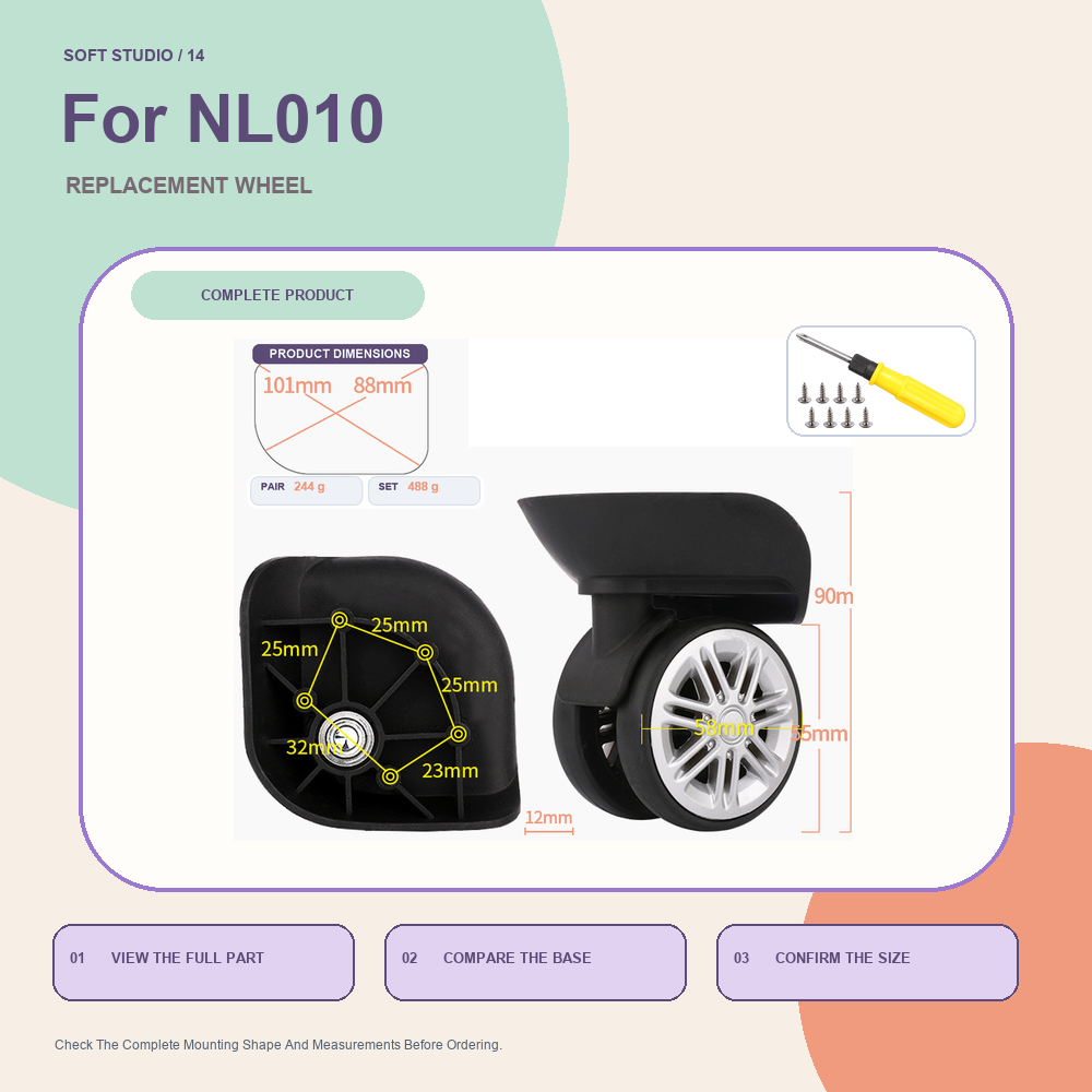 Rodízio de substituição de bag - Silent Replacement Luggage Wheels avaliação e preço